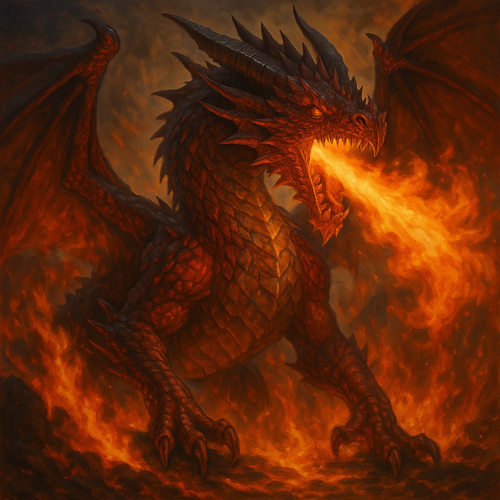 Image of a Fire Dragon breathing fire