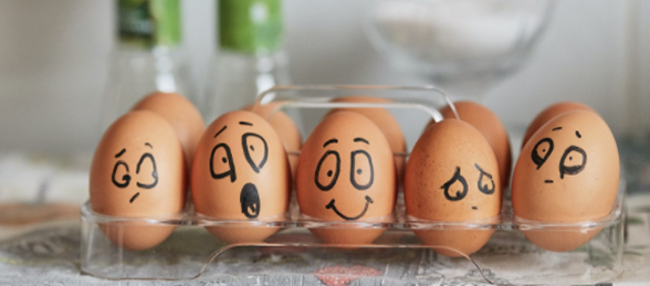 Picture of eggs with faces